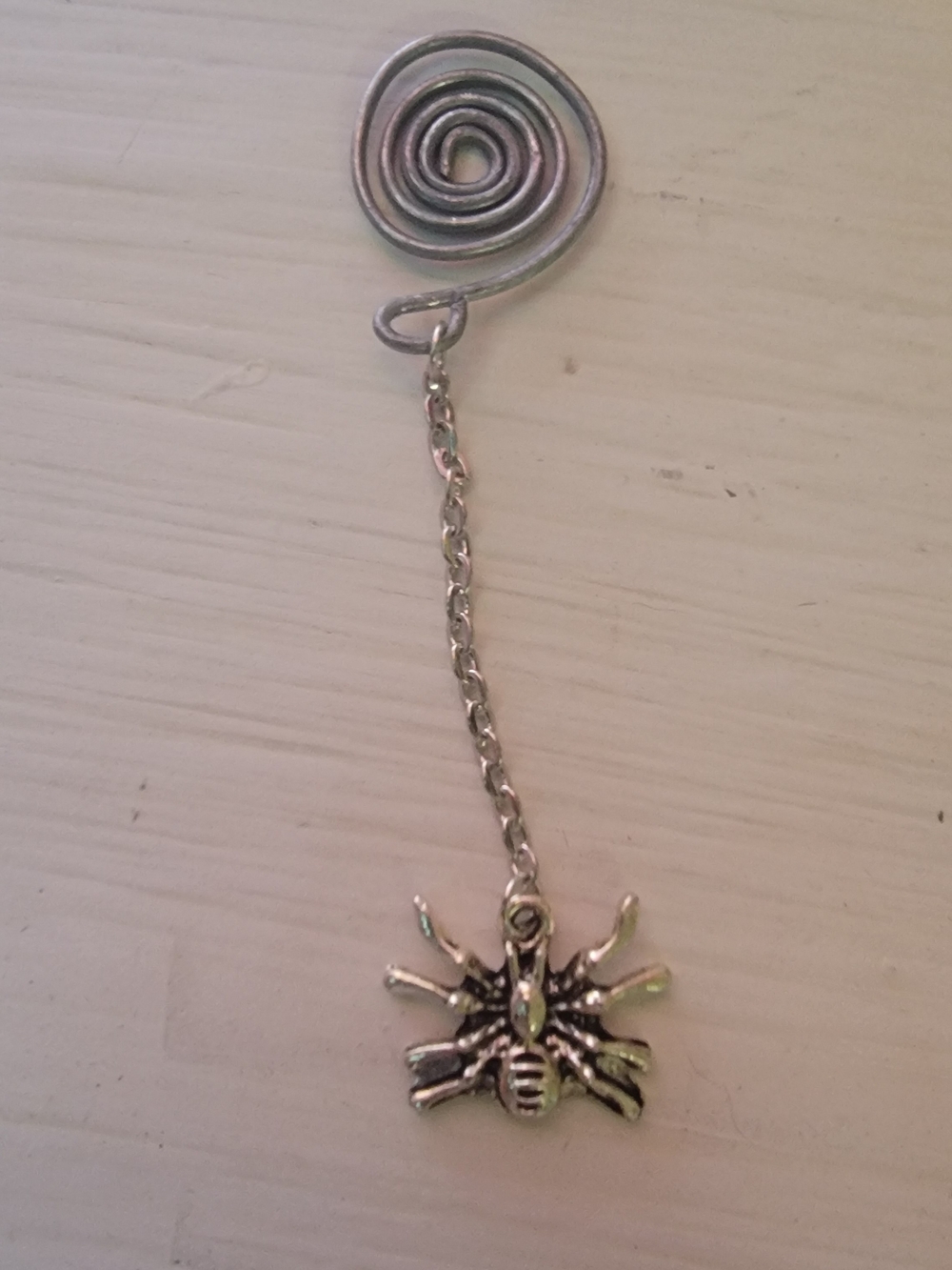 Handmade Silver Spider Pendant Teabag Charm
